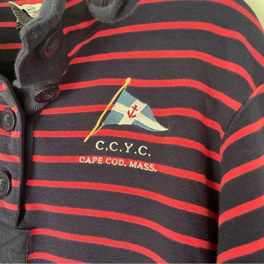 Cuffy’s of Cape Cod Pullover Nautical Striped Sweatshirt Long sleeve Sweater - Picture 5 of 10